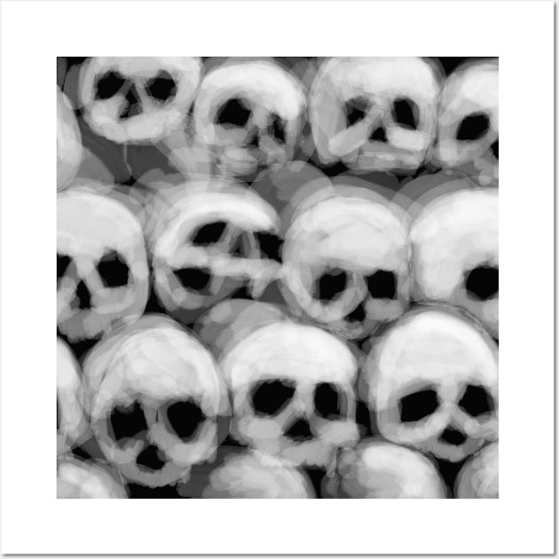 Many White Fading Human Skulls Wall Art by SYLPAT